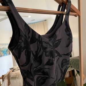 Lululemon Black Floral Tank Bra